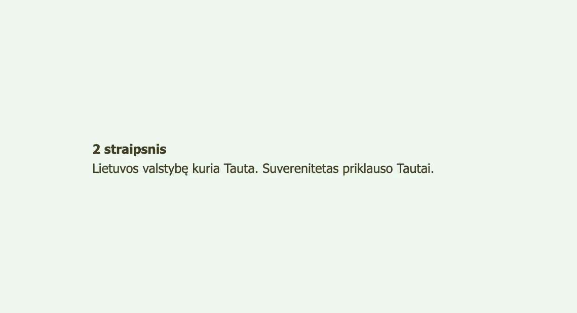 Iš Konstitucijos 2 straipsnio liko tik deklaracija