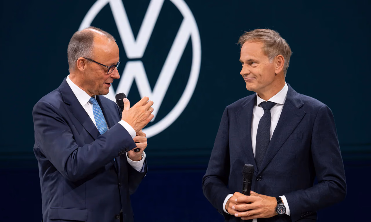 Vokietijos kanzcleris Friedrich Merz (kairėje)