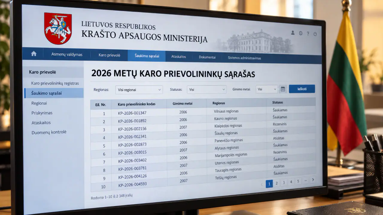 KAM: atskirai nevertinta, ar užsienio žvalgybos galėjo sistemingai rinkti viešai skelbtus šauktinių duomenis