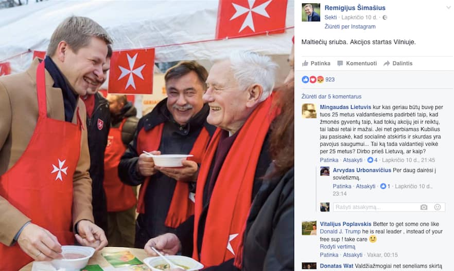 Kova su skurdu - maltiečių kasdienybė. Ragauti sriubą skirtą badaujanties Lietuvoje yra mados ir gero tono ženklas. Nuotr. maltieciai.lt