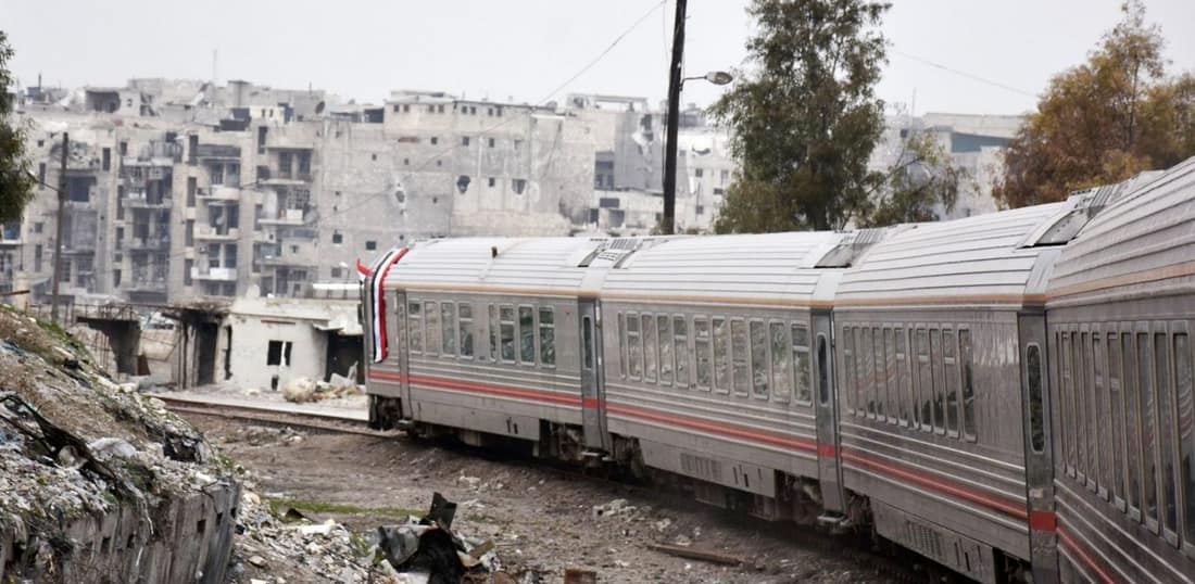 Sausio 25 d. po 4 metų karo atnaujintas traukinių eismas Alepo mieste. Nuotr. haaretz.com