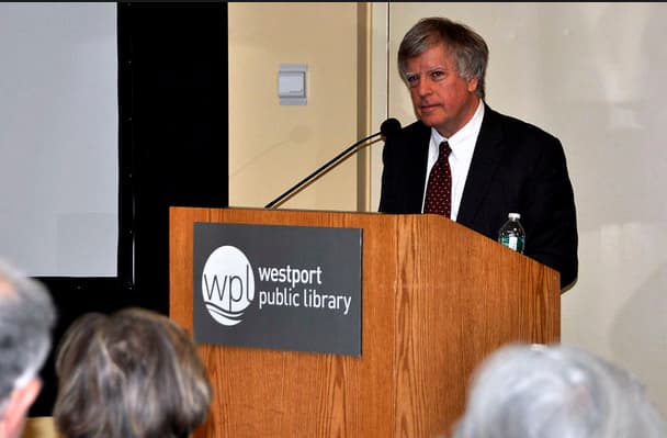 Ilgametis Rusijos prezidento Vladimiro Putino kritikas amerikiečių žurnalistas Deividas Sateris. Westportnow.com nuotr.