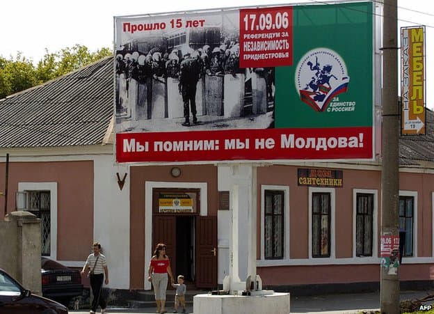 Plakatas Padniestrėje: „Atsimename: nesame Moldova“