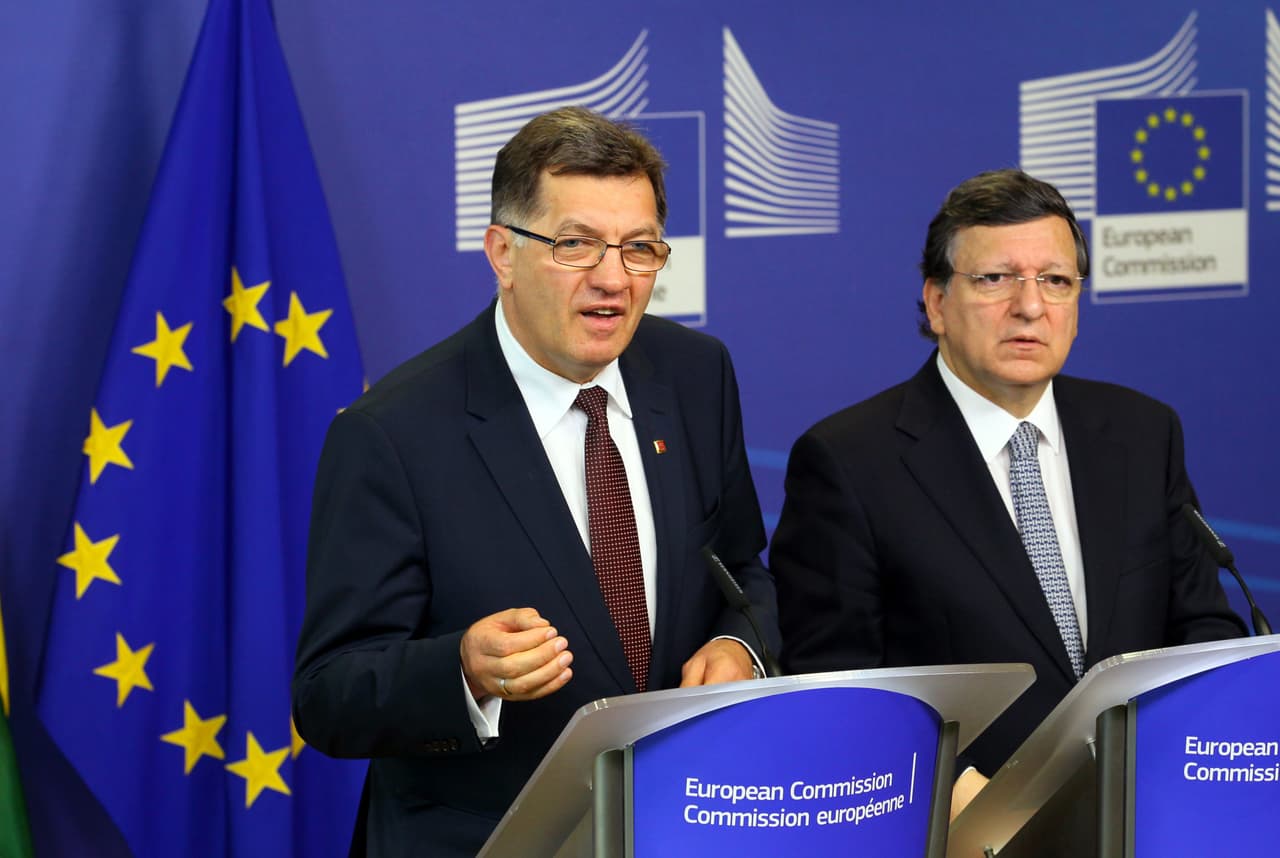 A. Butkevičius ir J. M. Barroso. EPA-ELTA nuotr.