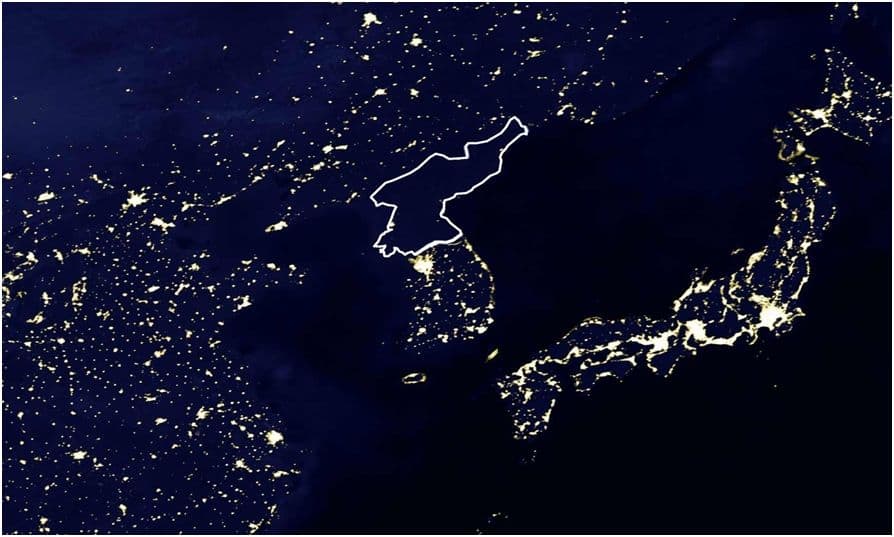 Šiaurės Korėjos energetinis bankrotas. Nuotr. NASA