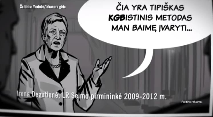 Reklaminiame klipe priminti I. Degutienės žodžiai apie G. Grybauskaitę įžeidė konservatorius