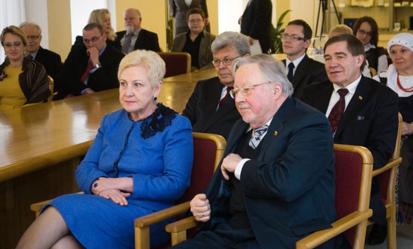 Irena Degutienė ir Vytautas Landsbergis. Nuotr. lrs.lt