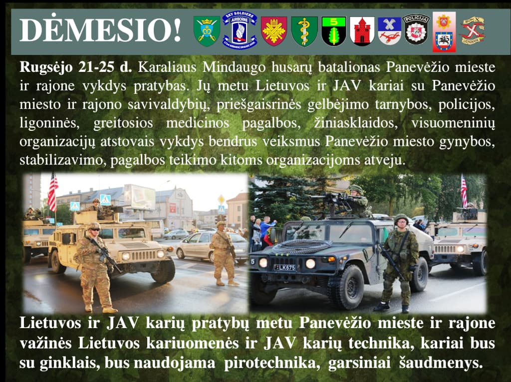 Lietuvos ir JAV karių pratybos „Karaliaus kirtis 2015“ Panevėžyje