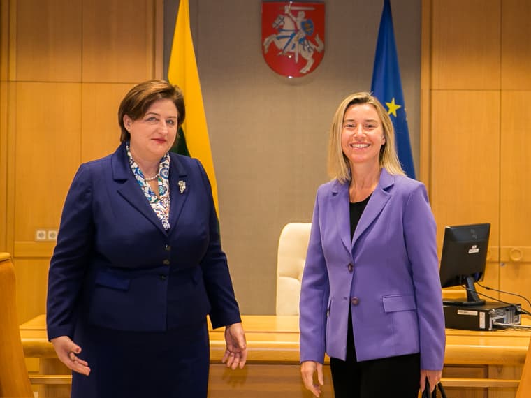 Seimo Pirmininkė susitiko su Europos Sąjungos vyriausiąja įgaliotine užsienio reikalams ir saugumo politikai F. Mogerini