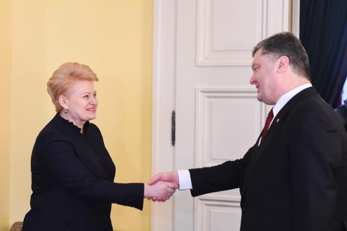 Prezidentė pasveikino P. Porošenką jubiliejaus proga
