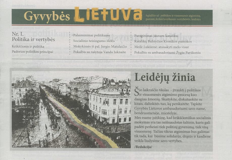 Gyvenimo šviesą išvydo naujausias konservatorių leidinys „Gyvybės Lietuva“