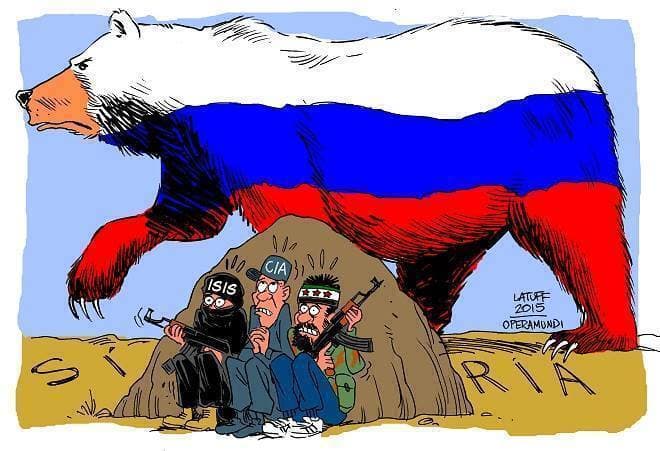 Geopolitinė pasaulio situacija prorusiško karikatūristo akimis.