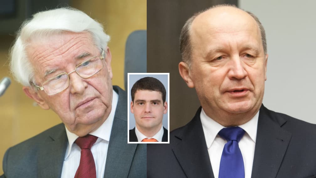 Socialdemokratas B. Juodka, nerimo objektas R. Žemaitaitis ir tikrųjų Lietuvos patriotų atstovas A. Kubilius.