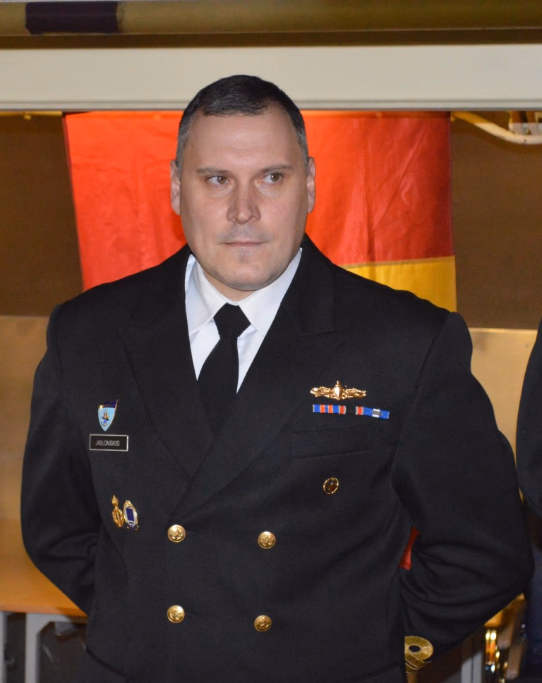Lietuvos karinių jūrų pajėgų komandoras leitenantas Tadas Jablonskis. Kpt. ltn. Antano Brenciaus nuotr.