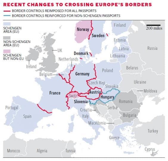 „Schengen kaput“: ES vadovai vėl įves sienų kontrolę, iš Šengeno pašalins Graikiją