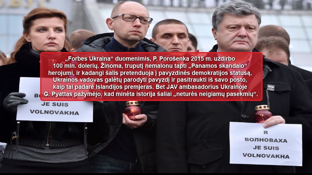 Ukrainos vadovas O. Porošenka (dešinėje).