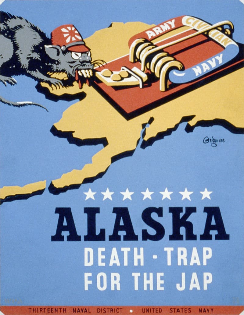 Nelabai draugiška japono karikatūra Antrojo pasaulinio karo metais. Dabar JAV gyvenančio japono rytiečiu vadinti nebegalima, jis yra Azijos amerikietis.