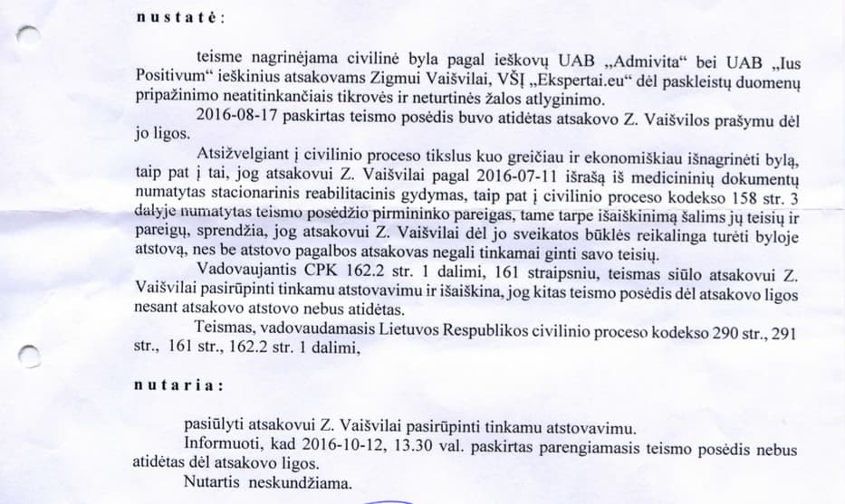 Ar tikrai Europos teisėjai mokosi iš Lietuvos teismo ir neleidžia žmonėms būti išklausytiems?