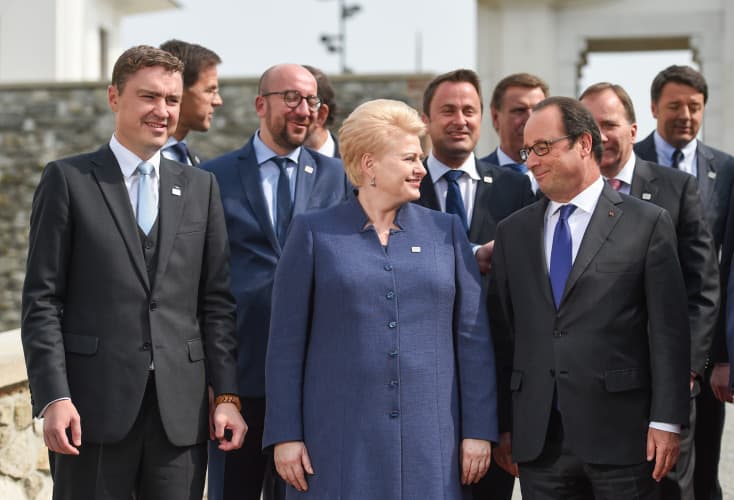 Europos lyderių demėsio centre – prezidentė Dalia Grybauskaitė.