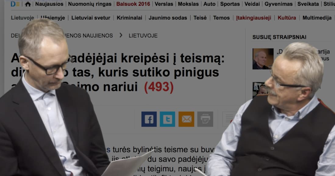 „Delfi.lt“ stiprų smūgį Seimo nariui ir jo padėjėjui aptaria Seimo narys ir jo padėjėjas