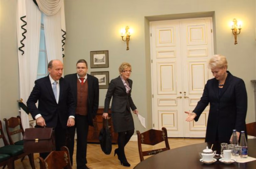 Iš kairės A. Kubilius, V. Vasiliauskas, I. Šimonytė ir D. Grybauskaitė. Nuotr. prezidentas.lt