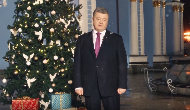Naujametinis Ukrainos prezidento sveikinimas ir A. Šary komentaras