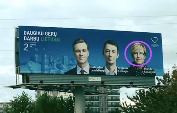 I. Šimonytė (galvutė violetiniame apskritime). Nuotr. facebook.com