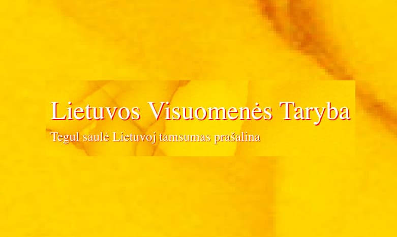 Lietuvos Visuomenės Tarybos pranešimas apie įsteigimą