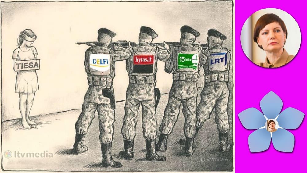 Kaireje - plakatas iliustruojantis Lietuvos propagandą. Dešinėje viršuje - lietuviškosios propagandos veidas-simbolis. Dešinėje apačioje - lietuviškųjų propagandistų skiriamasis ženklas.