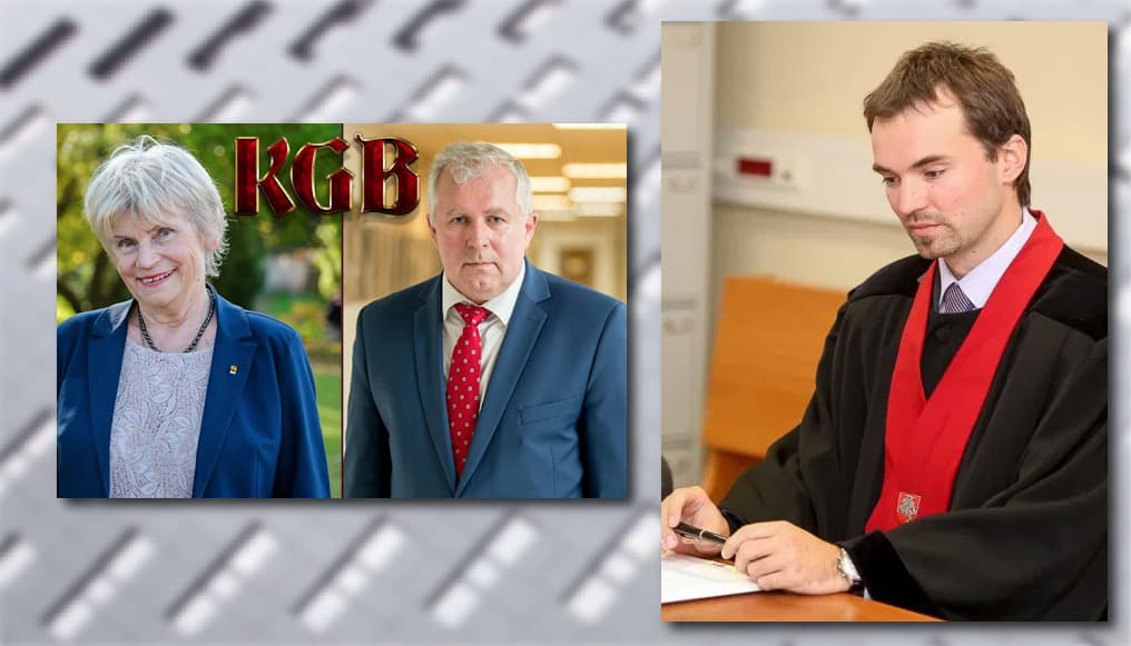 Kairėje LGGRTC vadovė Teresė Birutė Burauskaitė ir anušauskinių KGB sąrašų skelbėjas, vienas iš 100-ui metų įslaptintųjų, Žmonių partijos atstovas Arvydas Anušauskas. Dešinėje – prokuroras Benediktas Leišys.