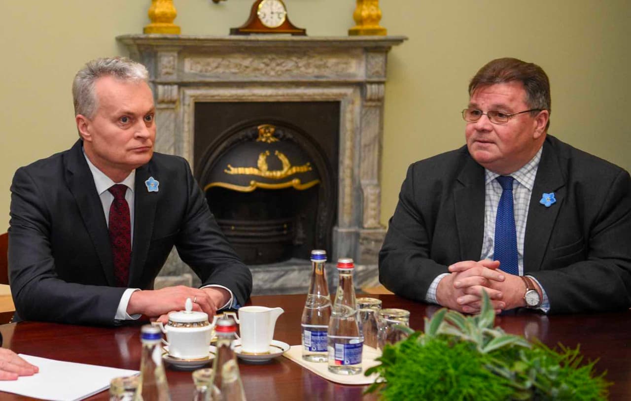 Lietuvos politikos lyderiai G. Nausėda ir L. Linkevičius. Nuotr. prezidentas.lt