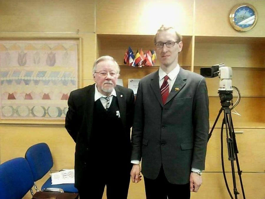 Lietuvos prezidentas Landsbergis ir Minedas. Nuotr. iš Minedo asm. archyvo