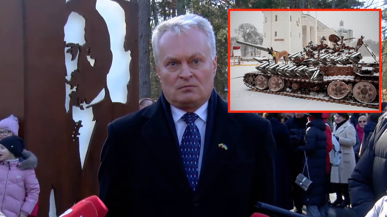 Tarybinis tankas šalia Katedros, tapo Landsbergių bendruomenės traukos centru