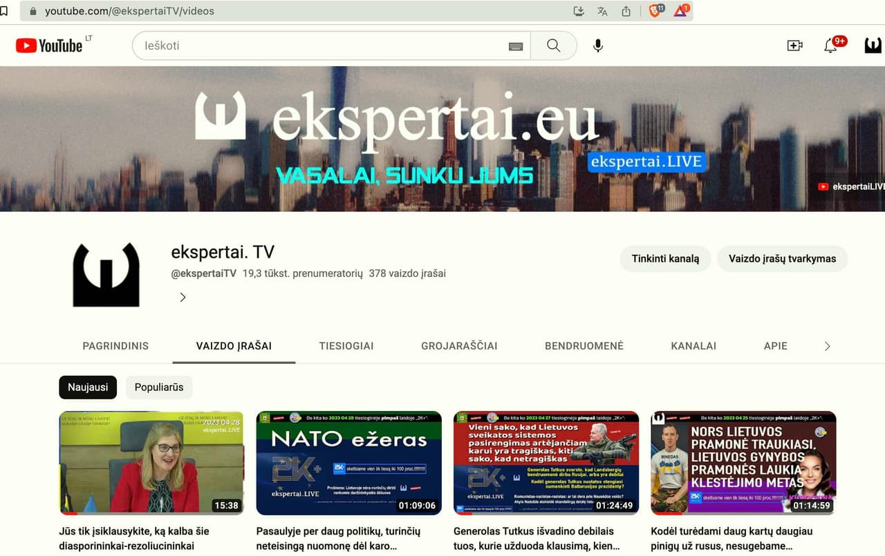 Iš naujo bus svarstoma byla dėl „Youtube“ kanalo „ekspertai. TV“ uždraudimo
