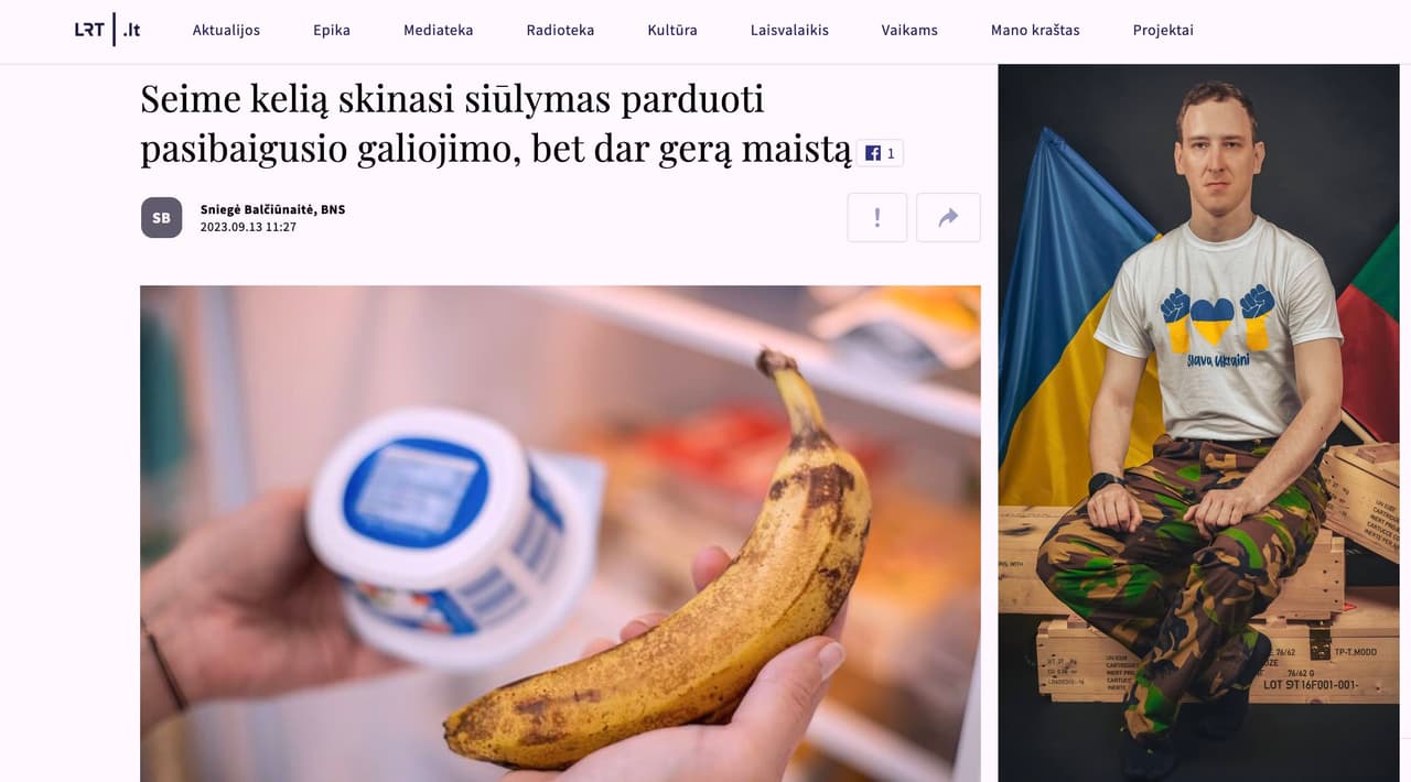 Solidarizuokimės su Ukraina: patys nesuvartokime pasenusio maisto, o atiduokime