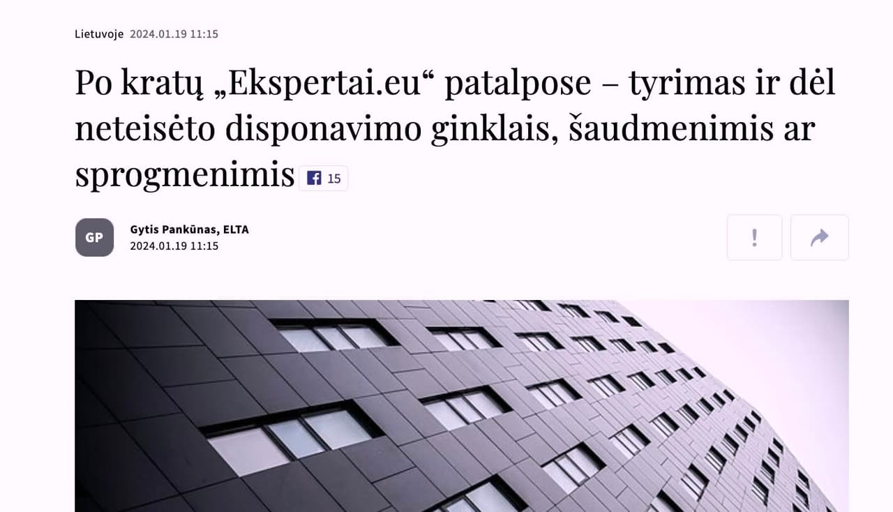 Štai kokią informaciją apie „ekspertai.eu“ skelbia valstybinė bei nepriklausoma užsakomoji žiniasklaida