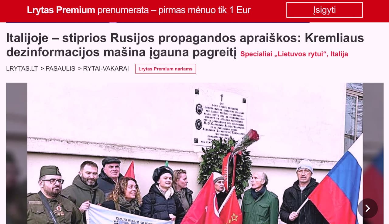 Į skandalą dėl keliaklupsčiavimo Kremliui vis labiau veliasi Italijos valstybė