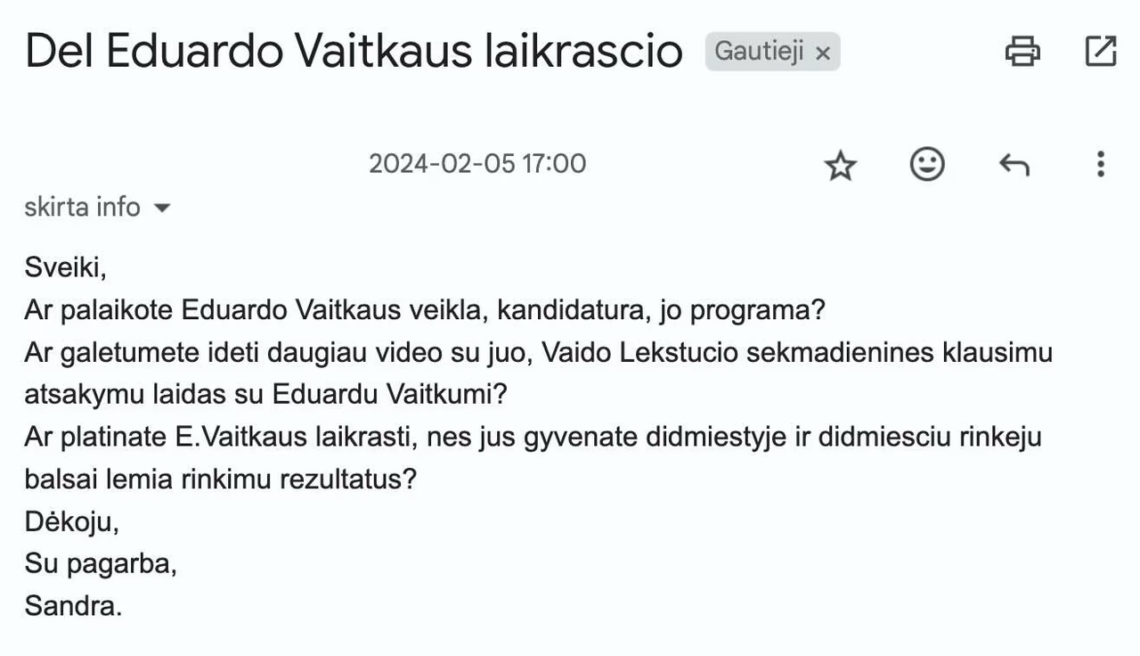 Atsakymai į Sandros klausimus
