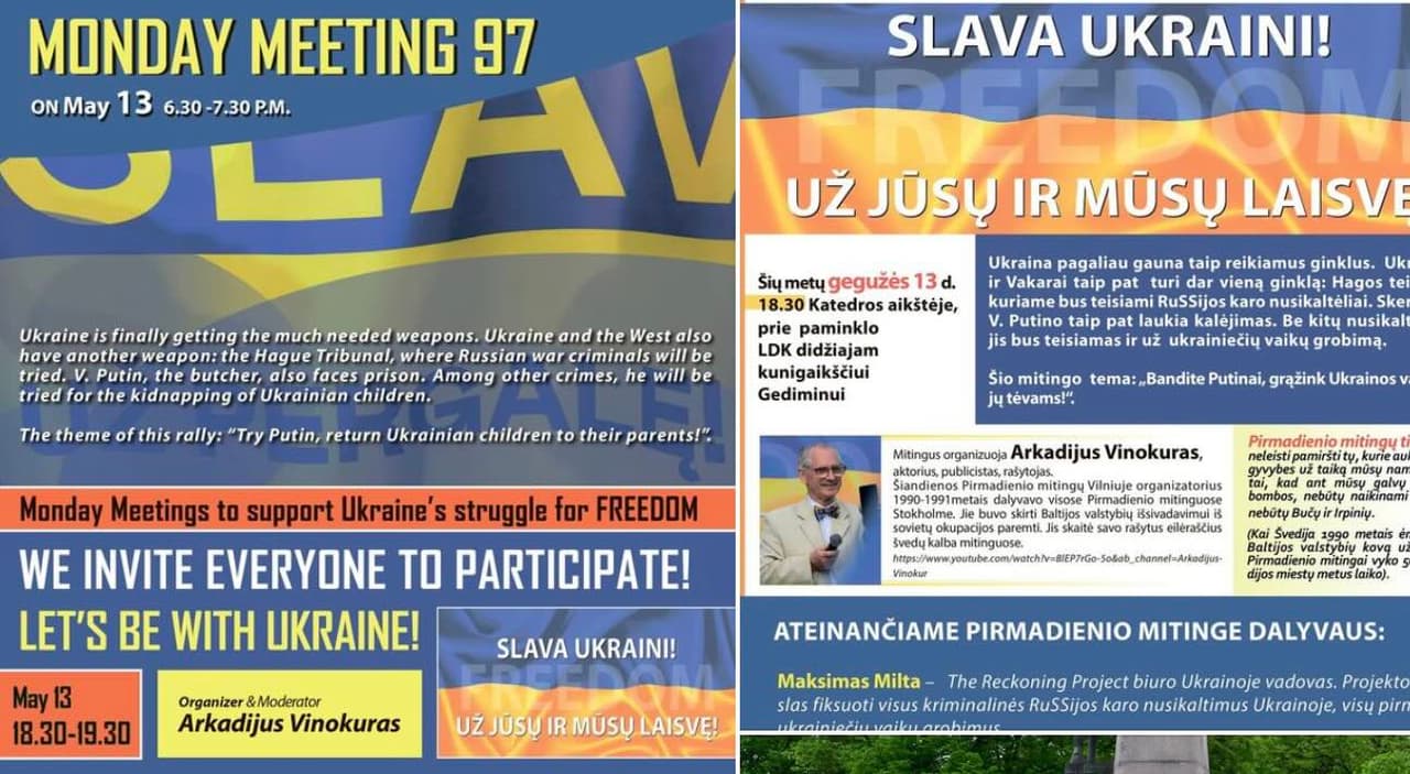 Vyks 97-as Pirmadienio mitingas „Bandite Putinai, grąžink Ukrainos vaikus jų tėvams!“