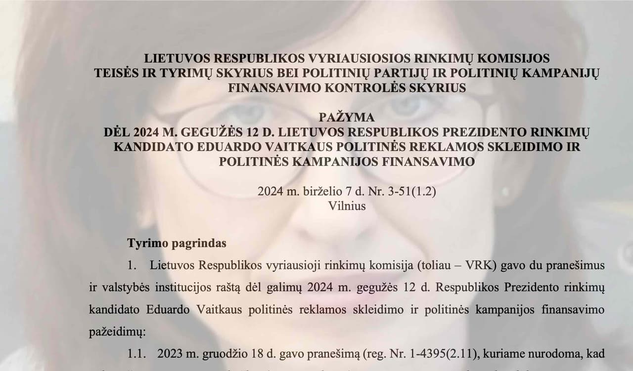 Vyriausioji rinkimų komisija padėjo tašką Eduardo Vaitkaus istorijoje (pažyma video formatu)