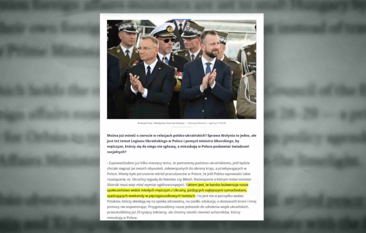Lenkijos gynybos ministras griežtai pasisakė apie jaunus ukrainiečius Lenkijoje
