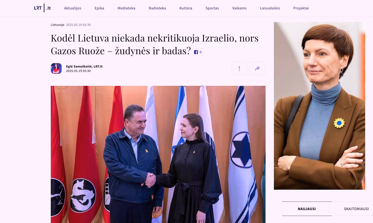 Valstybinis transliuotojas pabandė pateisinti LT politikų požiūrį į Izraelio vykdomą genocidą Gazos Ruože