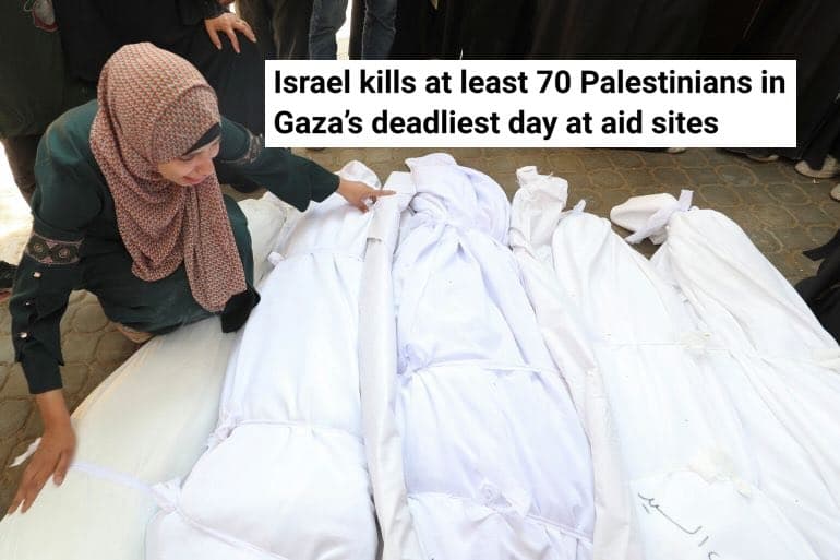 Izraelis nužudė mažiausiai 70 palestiniečių per daugiausiai gyvybių nusinešusią dieną Gazos Ruože esančiose pagalbos vietose