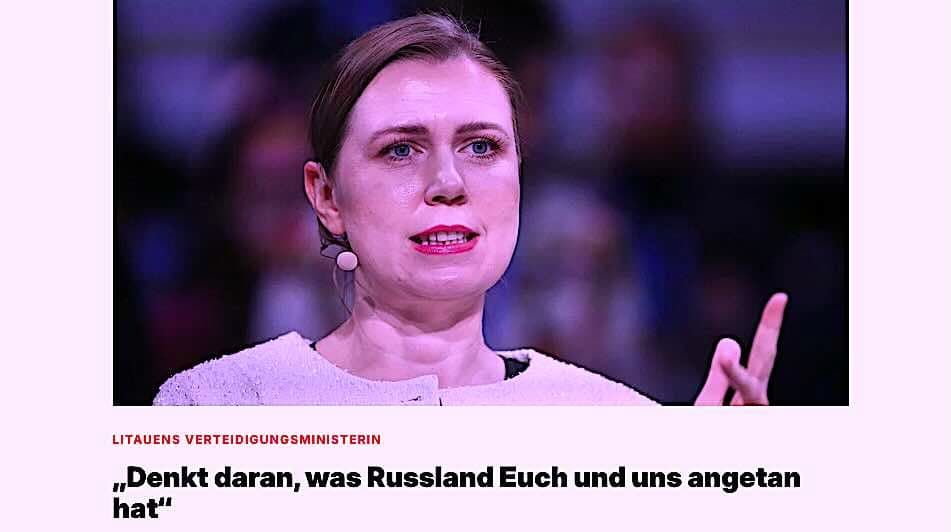 Šakalienė perspėjo vokiečius ir paragino prisiminti, ką jiems padarė Rusija