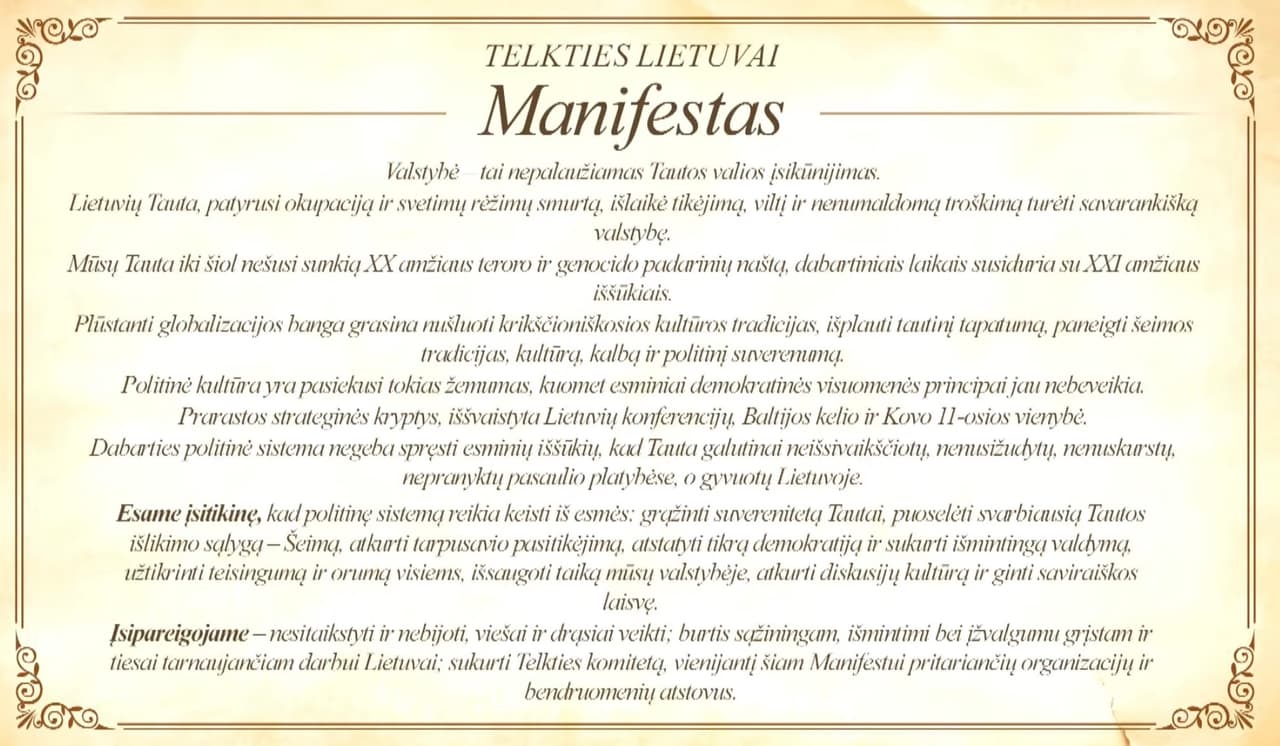Vėgėlė telkia tautą esminiam Lietuvos politinės sistemos pakeitimui