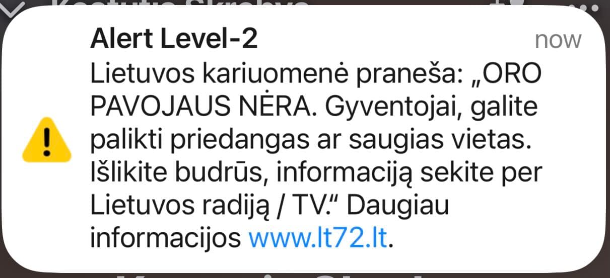 Lietuvos kariuomenė perspėja – oro pavojus! PAPILDYTA: oro pavojus atšauktas