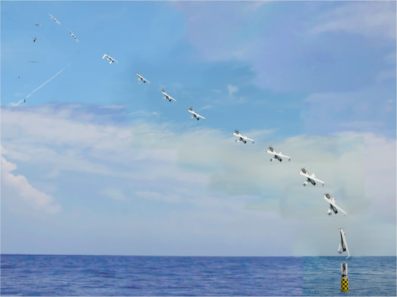 Povandeninis laivas „USS Providence“ ir iš jo leidžiami bepiločiai lėktuvai