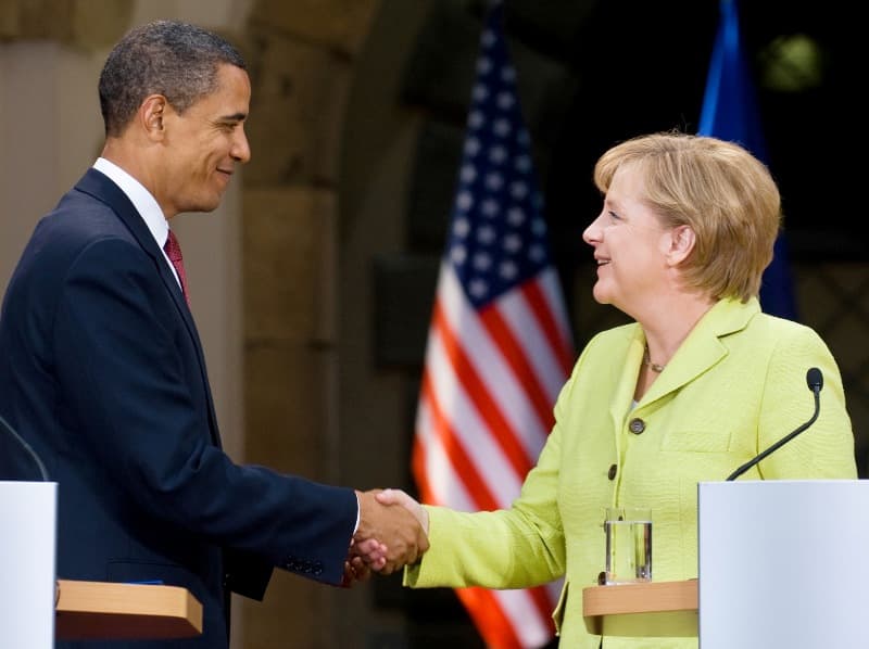 Barackas Obama ir Angela Merkel