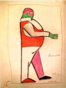 Kazimir Malevič. Storulis. Kostiumo eskizas operai „Saulės nugalėjimas“. 1913