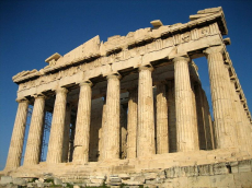 Partenono šventyklos Graikijoje vakarinis fasadas. Wikipedia.org nuotr.
